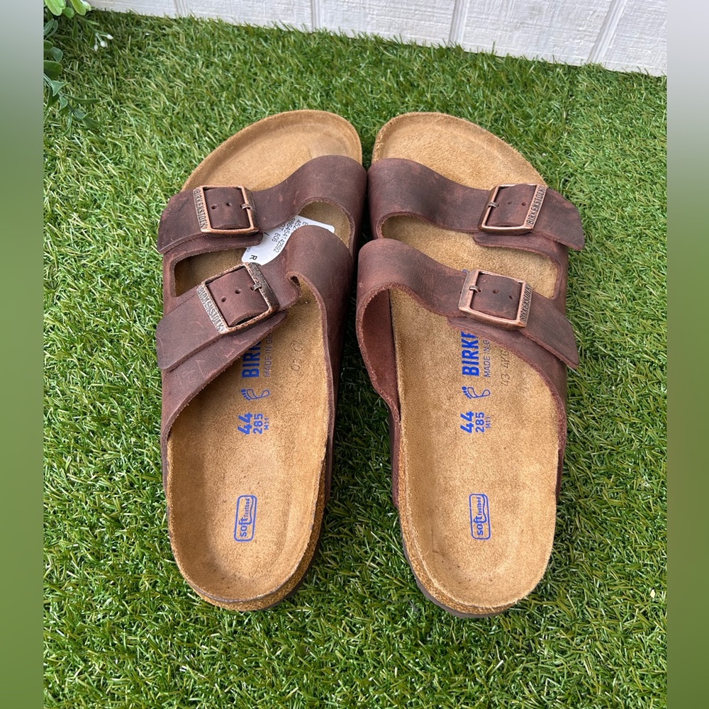 BIRKENSTOCK ARIZONA HABANA Oiled LEATHER BROWN SOFT FOOTBED SANDALS Sz 44 US11.5 - Picture 6 of 15
